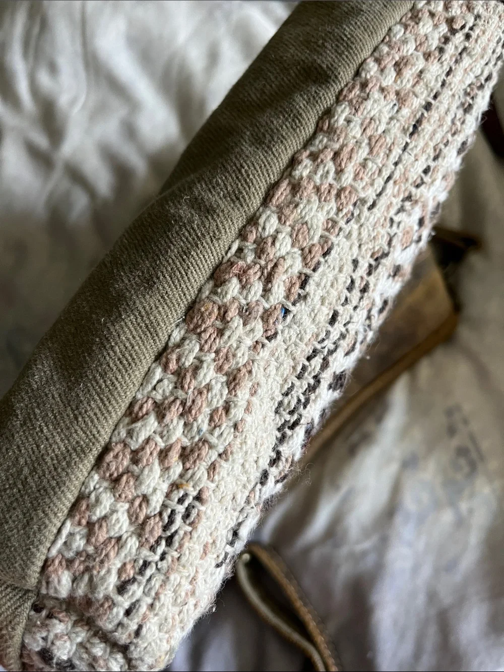Myra Bag Brown and Cream Woven Crossbody